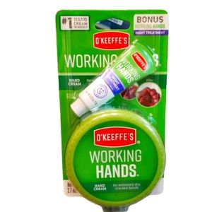 O'Keeffe's Working Hands Cream 2.7 OZ & Bonus Night Treatment Cream .25 oz